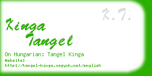 kinga tangel business card